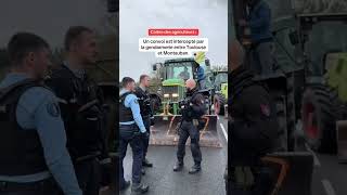 Convoit dagriculteurs français entre Toulouse et Montauban 🇨🇵🧑‍🌾 avec les CRS france agriculteur [upl. by Boorer]