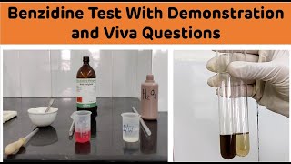 Benzidine Test  Benzidine Test With Demonstration  Benzidine Test Biochemistry [upl. by Nunnery]