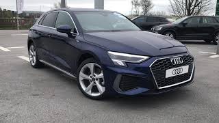 Brand New A3 Hybrid SLine in Navarra Blue  Impressive 204 PS  Blackburn Audi [upl. by Lednyc]