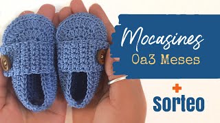 MOCASINES A CROCHET 0A3 MESES PASO A PASO [upl. by Haidadej]