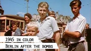 Berlin 1945 color film footage showing life in the destroyed city SFP 186 [upl. by Artus326]