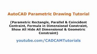 AutoCAD Parametric Drawing Tutorial  AutoCAD Parametric Rectangle  AutoCAD Formula Dimension [upl. by Haynor82]