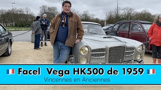 🇫🇷 Facel Vega HK500 🇫🇷de 1959 Vincennes en Anciennes [upl. by Sacttler54]