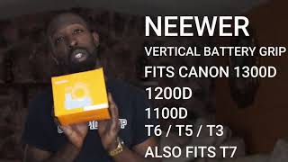 NEEWER BATTERY GRIP UNBOXING AND ASSEMBLY ONTO A CANON REBEL T7 1500D [upl. by Eimaraj4]