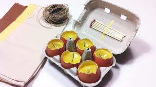 How to Make Candles in Eggshells DIY Tutorial [upl. by Lyndy]