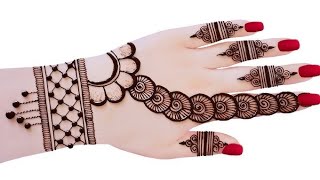 Easy Simple Back hand Mehndi Design  Full hand Arabic Mehndi Design  Mehandi ka design mehndi [upl. by Gaudet593]