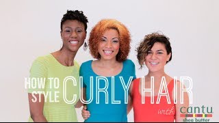 How To Style Curly Hair w Cantu Shea Butter [upl. by Sibley]