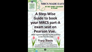 How to book your Pearson Vue for Part A MRCS exam [upl. by Herzberg839]