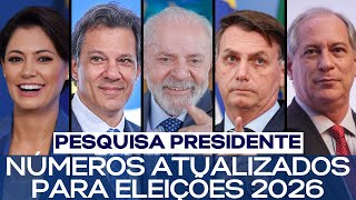 PESQUISA PRESIDENTE NÚMEROS ATUALIZADOS PARA ELEIÇÕES 2026 [upl. by Novled]