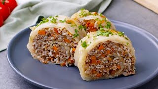 Cabbage roll with meat and rice an easy recipe full of flavor [upl. by Wynny938]