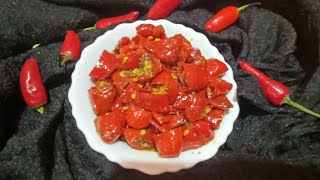 red chilli pickle recipe1bosor loi khabo paribojolokia acharassam [upl. by Leur]