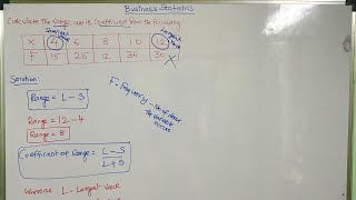 RANGE AND ITS COEFFICIENT BUSINESS STATISTICS [upl. by Win2]