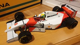 118 Ayrton Senna 1993 European GP Win Donington Park  Mclaren MP48 MINICHAMPS F1 Diecast Review [upl. by Airrehs]