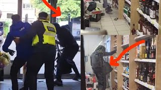 Drama at Tesco Staff and Security Tackle Thieves Full Video [upl. by Sices467]