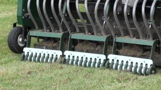 Sports Turf Overseeding  mechanical slit machine [upl. by Ahsenhoj]