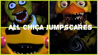 Every single Chica jumpscare Five Nights at Freddys [upl. by Ewold522]