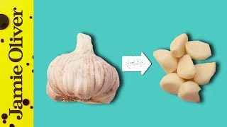 How To Easily Peel Garlic  1 Minute Tips  Jamie Oliver [upl. by Nois]