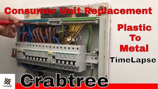 Consumer Unit Installation From Plastic To Metal Timelapse [upl. by Leirea]