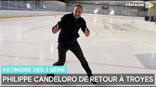 Philippe Candeloro de retour à la patinoire des 3 Seine à Troyes pour présenter son futur spec [upl. by Tatman592]