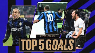 ADRIANO PALACIO E 🔥🖤💙  INTER HISTORY  TOP 5 GOALS vs MILAN ⚽ [upl. by Ray]