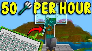 BEST TRIDENT  DROWNED FARM In Minecraft Bedrock 120 [upl. by Hoag643]