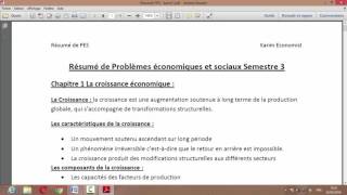 Problèmes économiques et sociaux PES S3 Partie 1 quot la croissance quot [upl. by Dronel]