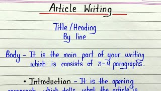 Article writing format  How to write article in english [upl. by Renaxela]