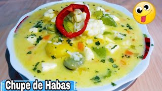 Cómo preparar Chupe o Sopa de habas verdes con queso Nutritiva y Riquísima 😋 Receta peruana 🇵🇪 [upl. by Annaeed]