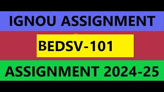 BEDSV 101 SOLVED ASSIGNMENT HM [upl. by Annaohj]