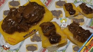 359  Scagliozzi polenta fritta con funghi misti con e senza lardoe ti senti gagliardo [upl. by Donoho104]