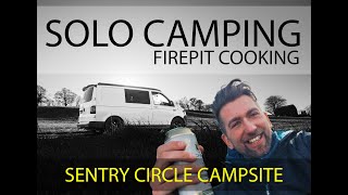 £10 PER NIGHT  SOLO CAMP  FIREPIT COOKING  Sentry Circle Campsite  VW T6 Camper Van [upl. by Mogerly]