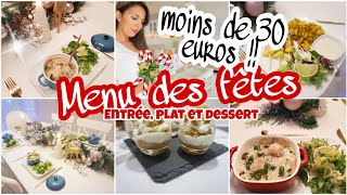 IDÉES MENU POUR LES FÊTES MOINS DE 30 EUROS  TRÈS FACILE RAPIDE amp ÉCONOMIQUE  REPAS PETIT BUDGET [upl. by Smiga]