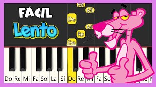 LA PANTERA ROSA  TUTORIAL DE PIANO FÁCIL Lento [upl. by Ttsepmet]