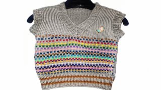 easy knitting beautiful baby boy sweater design for beginners foryou knittingpatterns [upl. by Aisad]