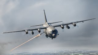 US Advanced AC130 Gunship Fires All Its Scary Cannons on Ground Targets [upl. by Tlok183]