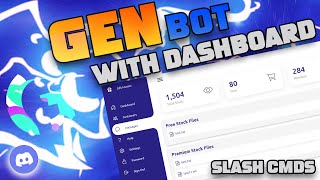 Discord Gen Bot 2023 With Dashboard amp Slash Commands  How To Make Gen Free 2023 [upl. by Annek643]