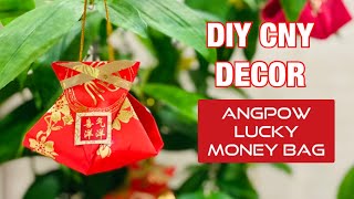 賀年摺紙 DIY Chinese New Year Red Packet Decor  Easy Angpow Lucky Money Bag Origami [upl. by Marucci]