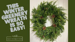 EASY DIY Winter Greenery Wreath  How to Make a Wreath Using Leftover Greenery [upl. by Shoifet]