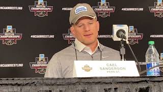 Penn State Wrestling HC Cael Sanderson Speaks on Team National Title Record Score [upl. by Harimas]