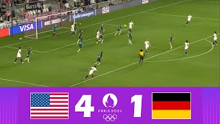 USA gegen Deutschland 41  Olympisches Fußballturnier der Frauen Paris 2024  Spiel Höhepunkte [upl. by Delle992]