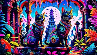 Psychedelic Cats World  Generative AI Motion Visuals [upl. by Oakman]