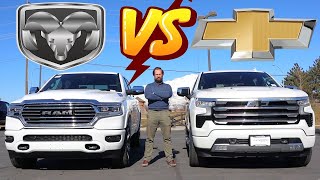 2024 Ram 1500 Long Horn vs 2024 Chevy Silverado High Country Which Yeehaw Truck Is Best [upl. by Ytram318]