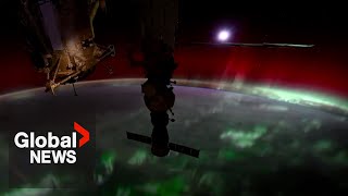 Stunning aurora borealis timelapse from space [upl. by Schnur]