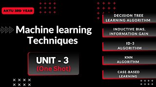 3 Machine Learning Techniques Unit3 OneShot  AKTU Btech 3rd year  brevilearning [upl. by Maxantia]