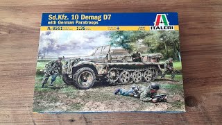 Italeri Sd Kfz 10 Demag D7 with German Paratroops Kutu İnceleme [upl. by Allertse266]