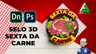 Adobe Dimension 3D  Selo Sexta da Carne PARTE 02  Arte Digital [upl. by Siurtemed]