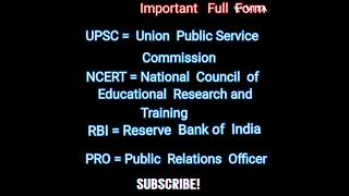 UPSC full form NCERT full form RBI full form important Full form [upl. by Sicard]