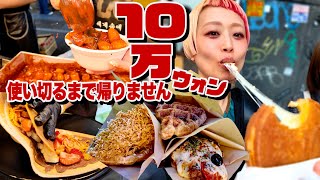 【爆食旅行】明洞屋台で10万ウォン使い切るまで帰りません！！【韓国旅行】【モッパン】【MUKBANG】 [upl. by Matronna]