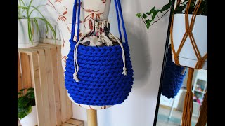 Torebka na szydełku ze sznurka bawełnianego 9mm Crochet bag pattern cotton cord 9mm [upl. by Enirod673]