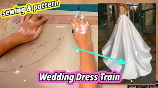 🧵 How to Make a Wedding Dress Train Pattern Making × falda circular x Sewing Tutorial [upl. by Nnylcaj]